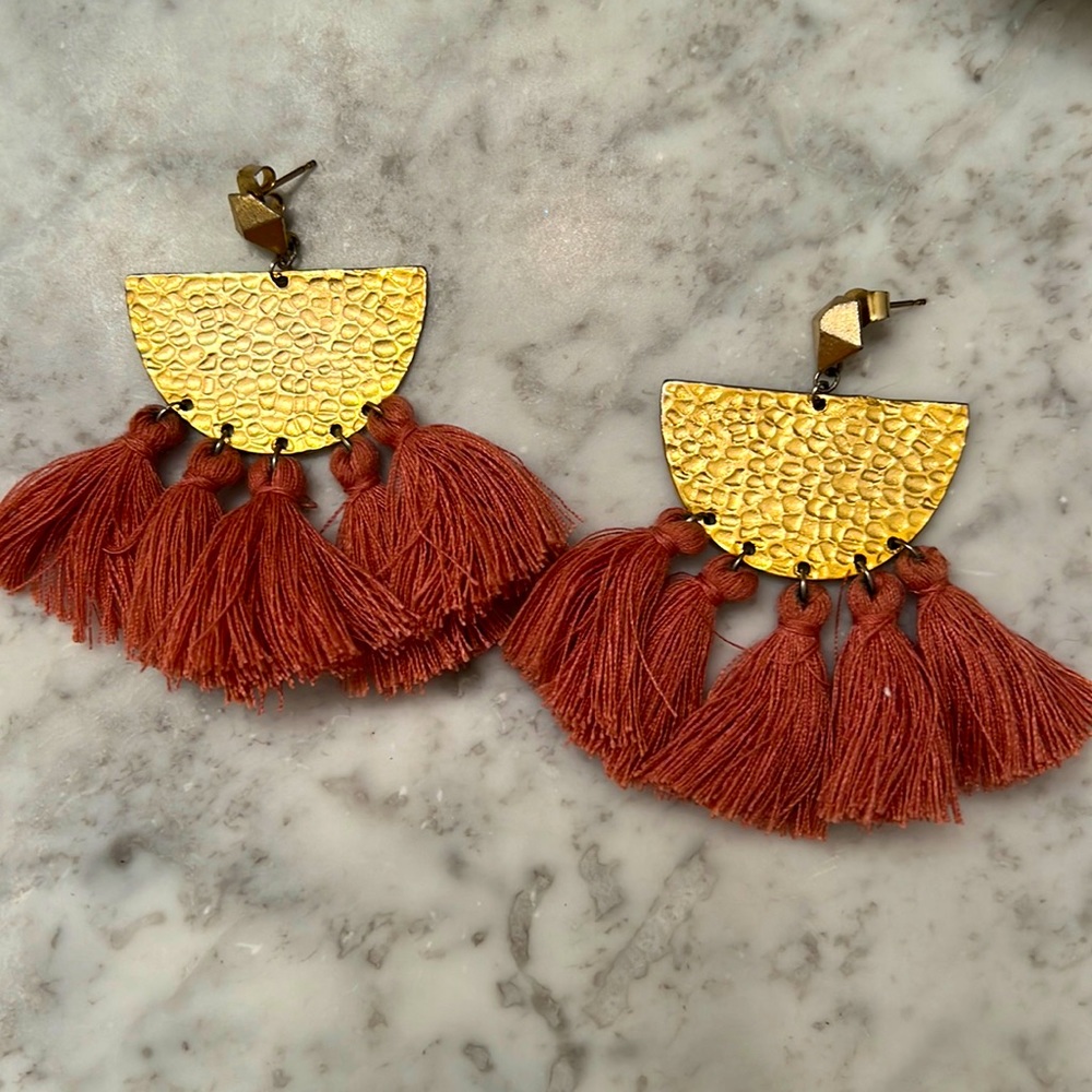 Ink & Alloy tassel earrings